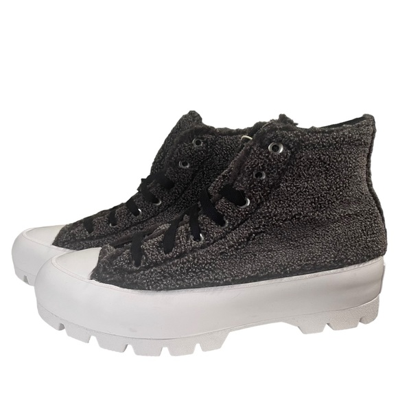 Converse All Star High Top Sherpa Platform Lugged Cozy Women’s Gray Size 8 - Picture 4 of 8